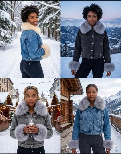 Campera Importada Jean Peluditos Abrigo Interior la Tienda de Yuyu - Miniatura 2