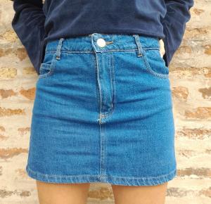 Pollera Mini Jean Azul