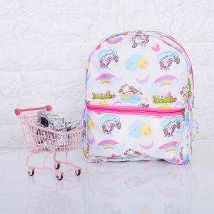 Mochila Infantil Niña Sublimada Unicornio  Dinosaurio  Bolsillo Frontal con Cierre