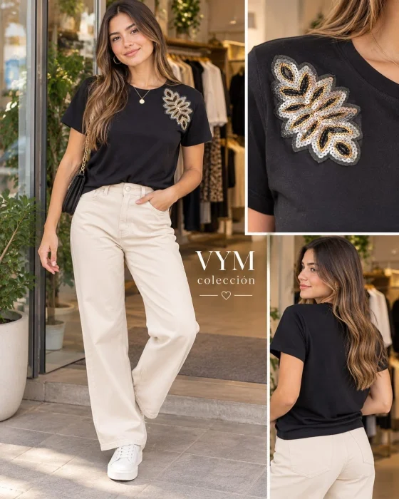 Pack 5 Remera con Aplique