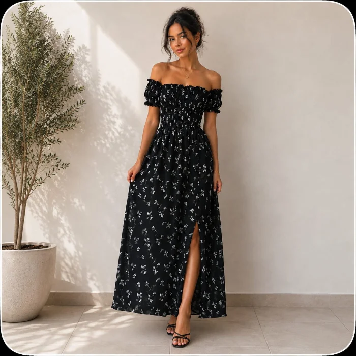 Vestido Bordado Adhara Largo