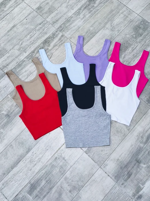 " Musculosa Básica Lisa " Algodon con Lycra