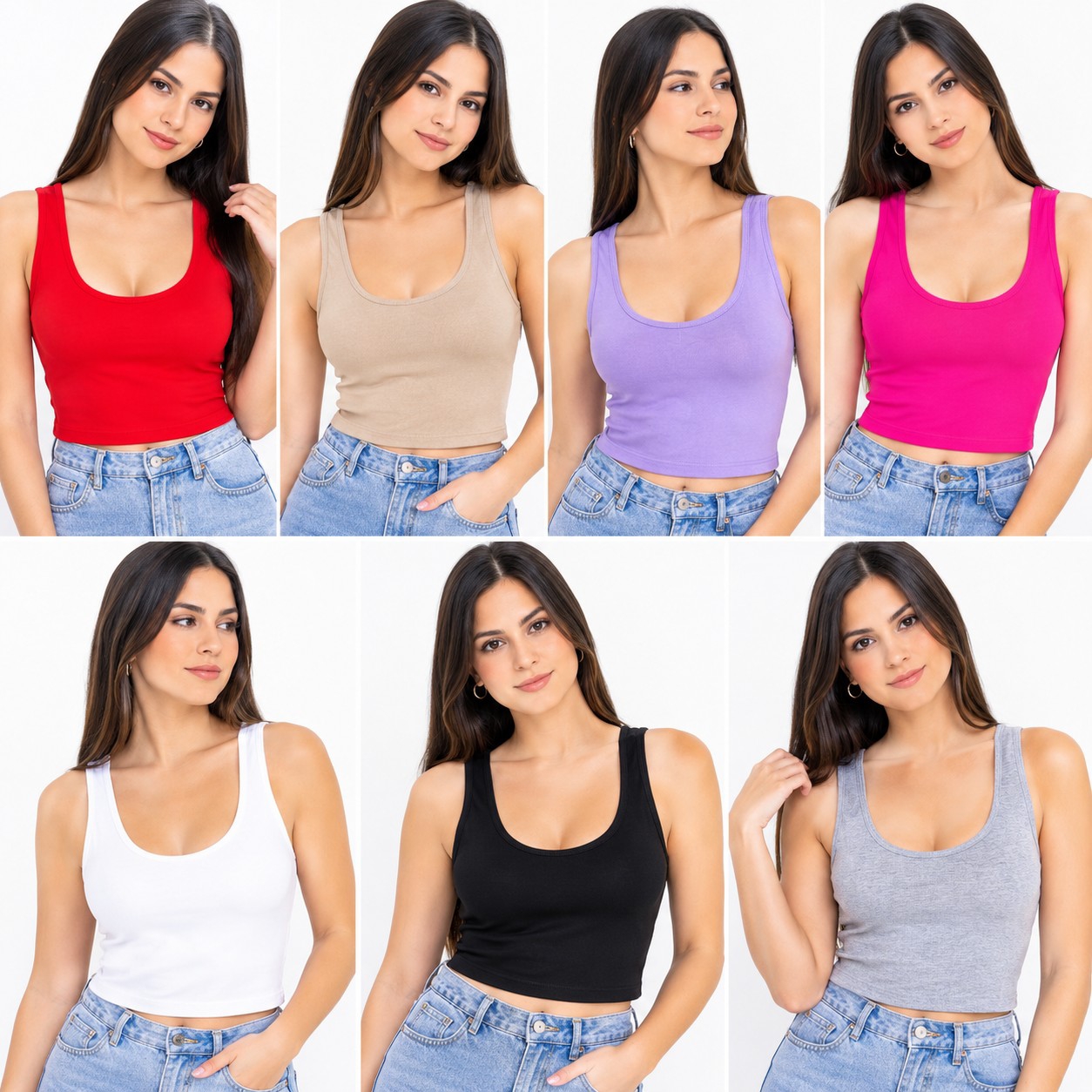 " Musculosa Básica Lisa " Algodon con Lycra - Imagen 2