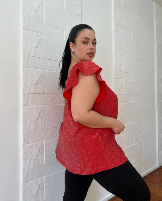 Blusa Volado Lurex