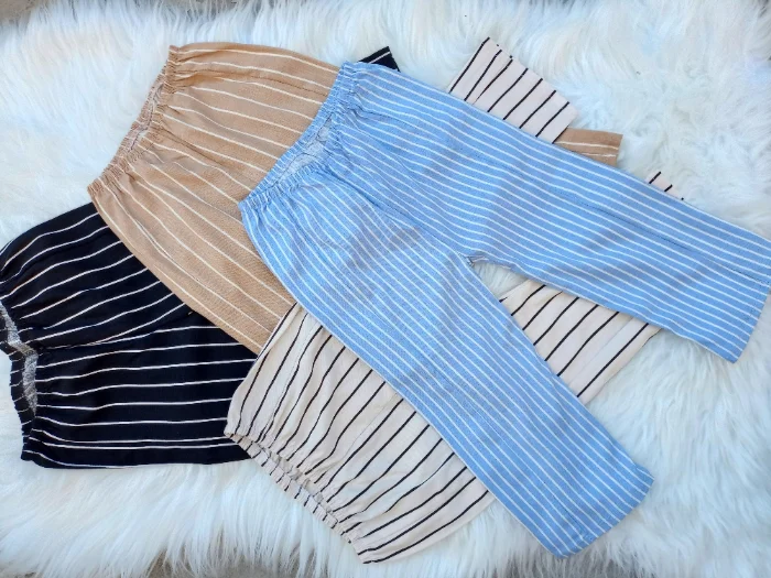 Pantalón de Lino Rrayado de Bebé