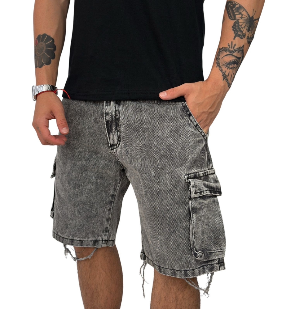 Bermudas Jeans Nevado Gris - Imagen 2