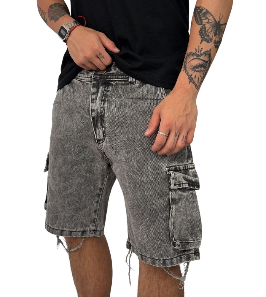 Bermudas Jeans Nevado Gris - Imagen 3