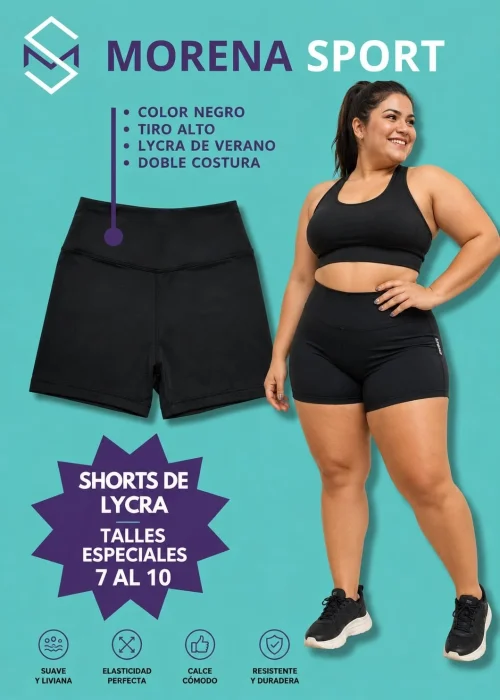 Shorts de Lycra Talles Especiales