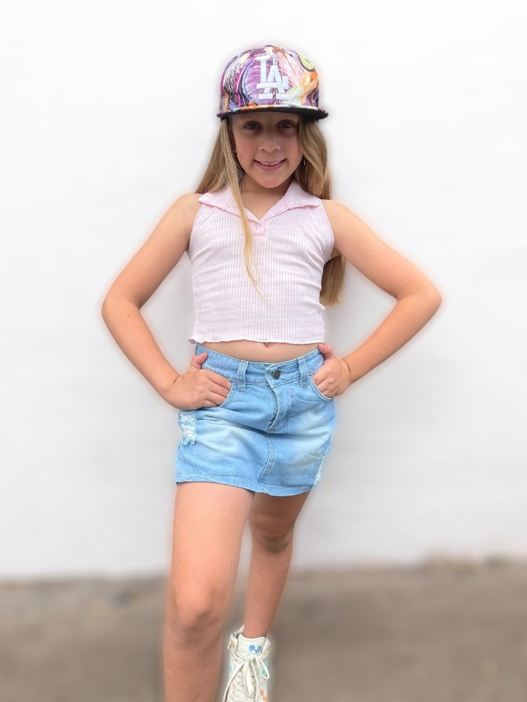 Short Pollera de Nena Clásica de Jeans - Imagen 2