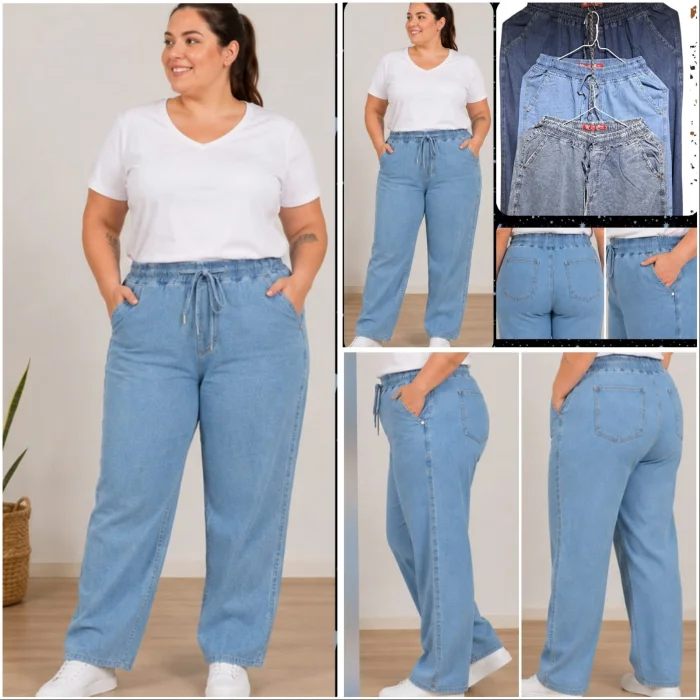 Jeans Palazzo Rigido  (tela Camisero)