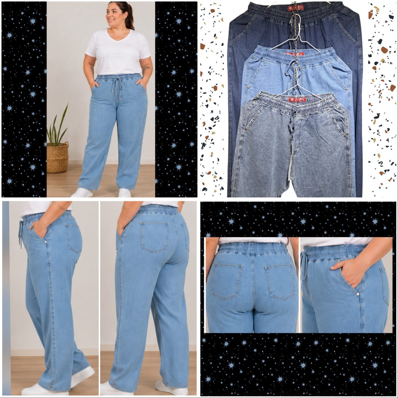 Jeans Palazzo Rigido  (tela Camisero) - Imagen 2