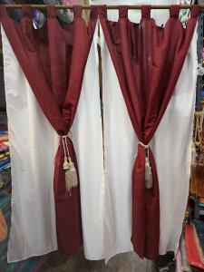 Cortinas Dobles de Ambiente Lisas Bicolor de 4 Paños