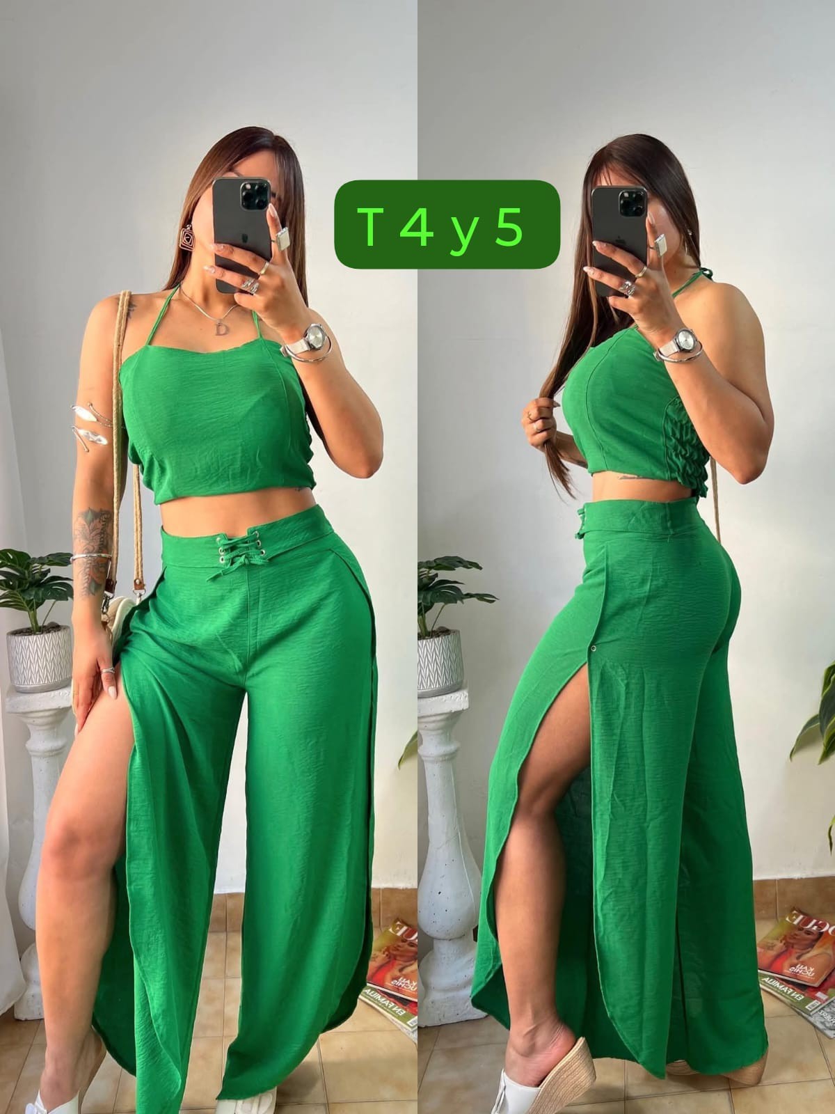 Conjunto Ana Top y Pantalón Palazo con Abertura - Imagen 6