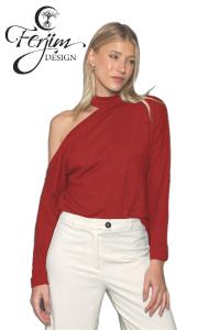 Sweters Lanilla con Cuello y Hombros Descubierto