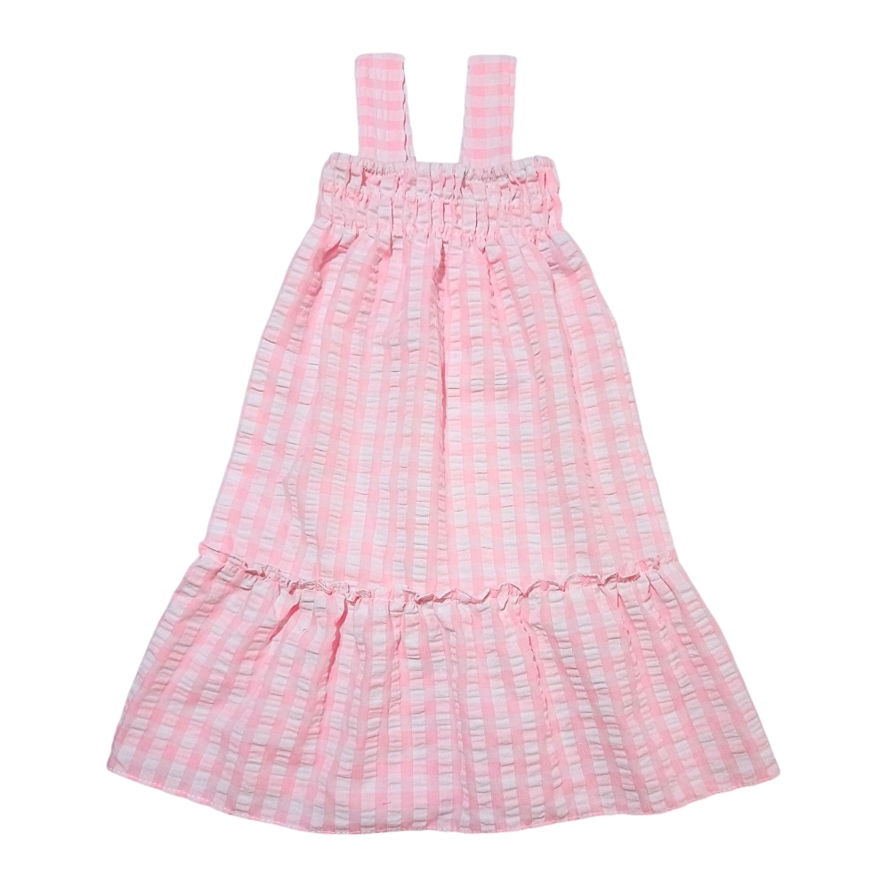 Vestido Cuadrillé en Cloqué con Frunce - por Pedido - Imagen 3