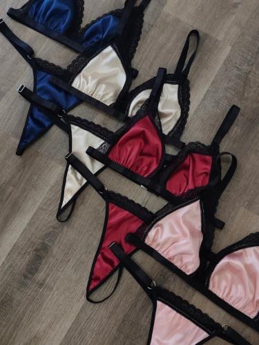 Bralette Conjunto de Seda/ Saten Premium - Miniatura 2