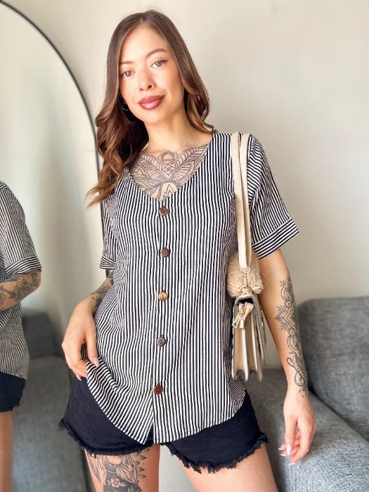 Camisa Lino Rayado