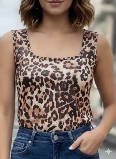 Musculosa 2en1 Print X Talles - Morley Rib Foil - Imagen 3