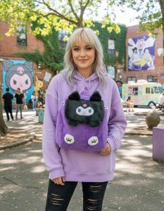 Mochila Bandolera Infantil Peluche  Kuromi Niñas Espacioso  Liviana Moderna Cómoda - Miniatura 4