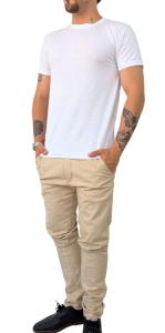 Pantalón Bolsillo Chino Beige Claro Semi Chupin - Miniatura 3