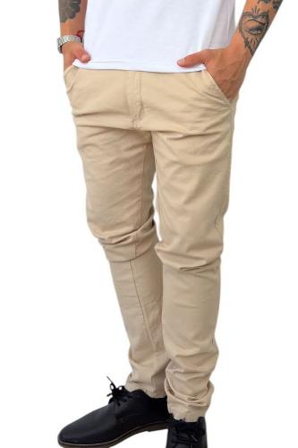 Pantalón Bolsillo Chino Beige Claro Semi Chupin - Miniatura 6