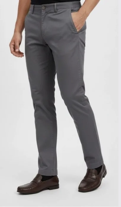 Pantalón Bolsillo Chino Gris Topo