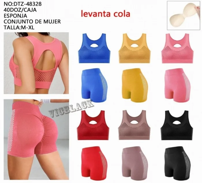 Conjuto  Deportivo Tiro Alto Frunce Push Up Ideal para   Gym