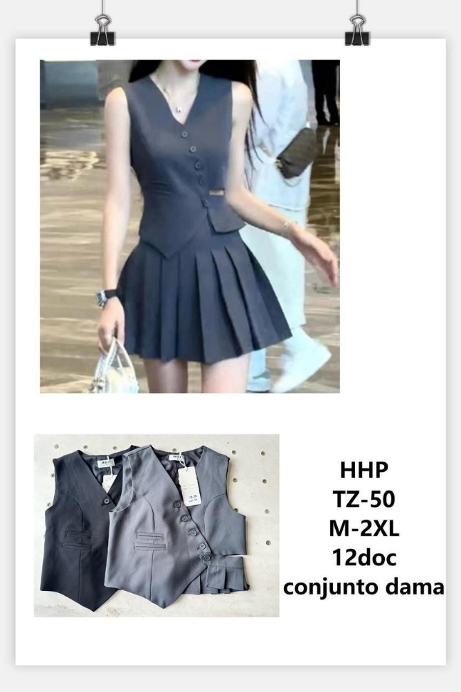 Conjunto Sastrero Short Pollera y Chaleco _ Hhp - Imagen 3