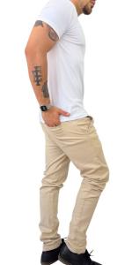 Pantalón Bolsillo Chino Beige Claro