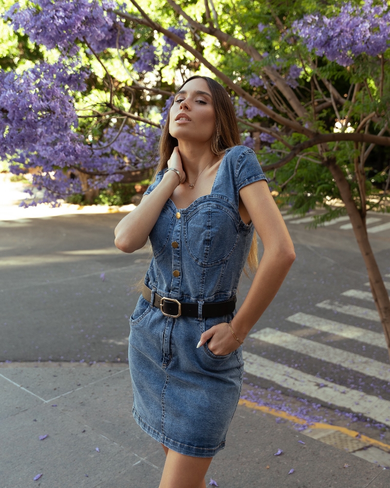 Vestido de Jean con Botones - Imagen 3