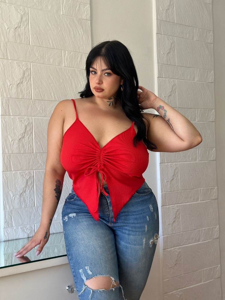 Musculosa Frunce Brillo - Imagen 2