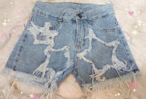 Shorts de Jeans Estrellas Deflecadas