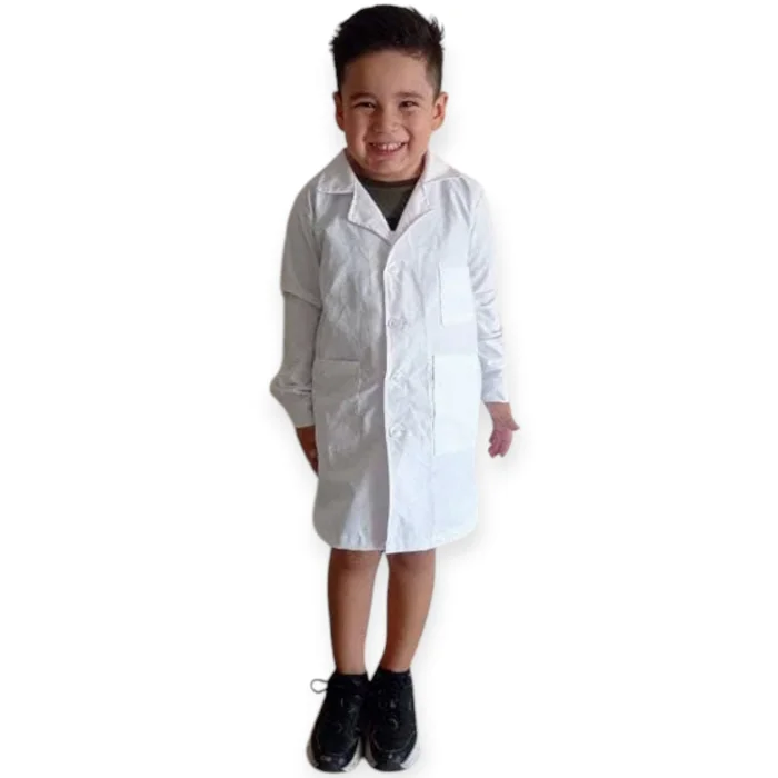 Guardapolvo Manga Larga Blanco Niños