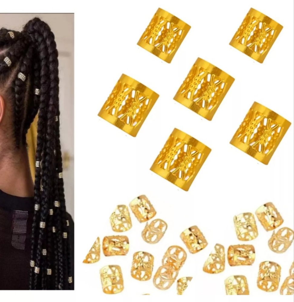 Cuffs Aros Dorados o Multicolor Chicos para Trenzas X 30 Unidades - Imagen 3