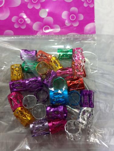 Cuffs Aros Dorados o Multicolor Chicos para Trenzas X 30 Unidades