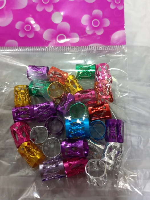 Cuffs Aros Dorados o Multicolor Chicos para Trenzas X 30 Unidades