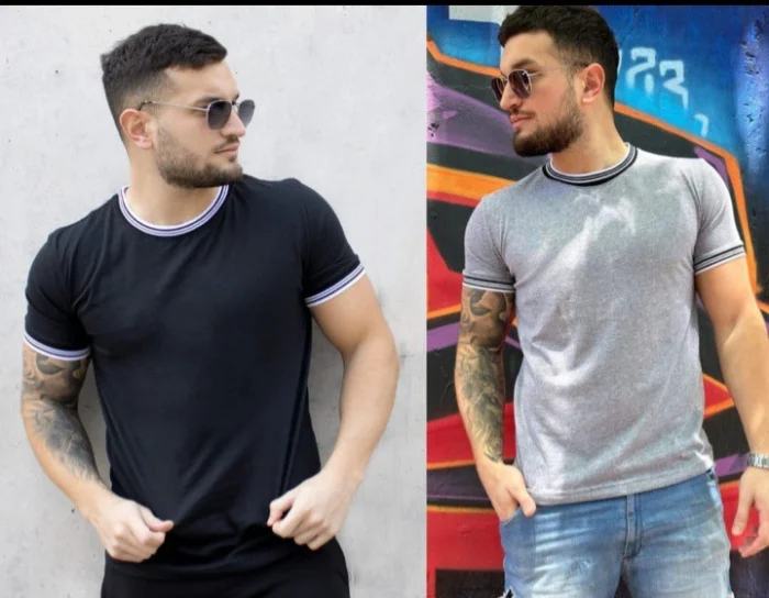 Remeras Cuello Tejido