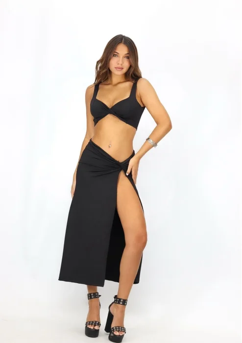 Falda Nudo Microfibra