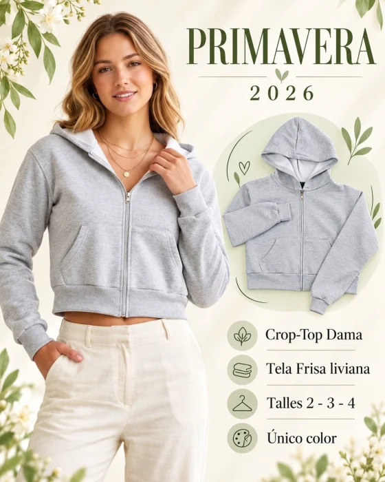 Campera Frisa Crop Top