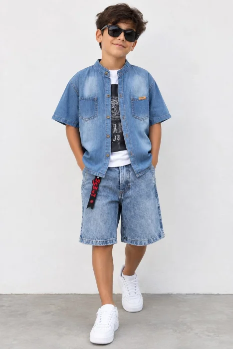 Camisa Cuello Mao Dani P/ Niños