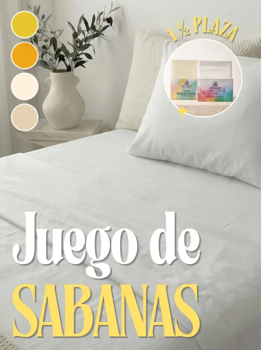 Juego de Sabanas 1 Plaza 1/2 Lisos