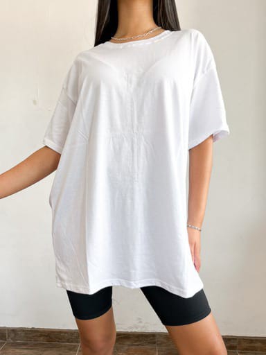 Remera Oversize Color Blanco - Imagen 3