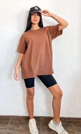 Remeras Oversize Color Chocolate