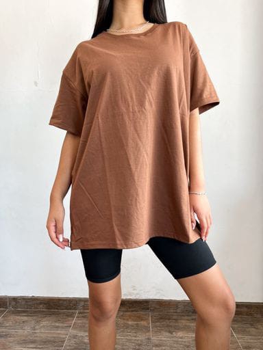 Remeras Oversize Color Chocolate - Imagen 2