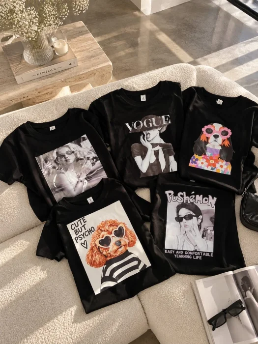 Remeras de Algodón con Estampado