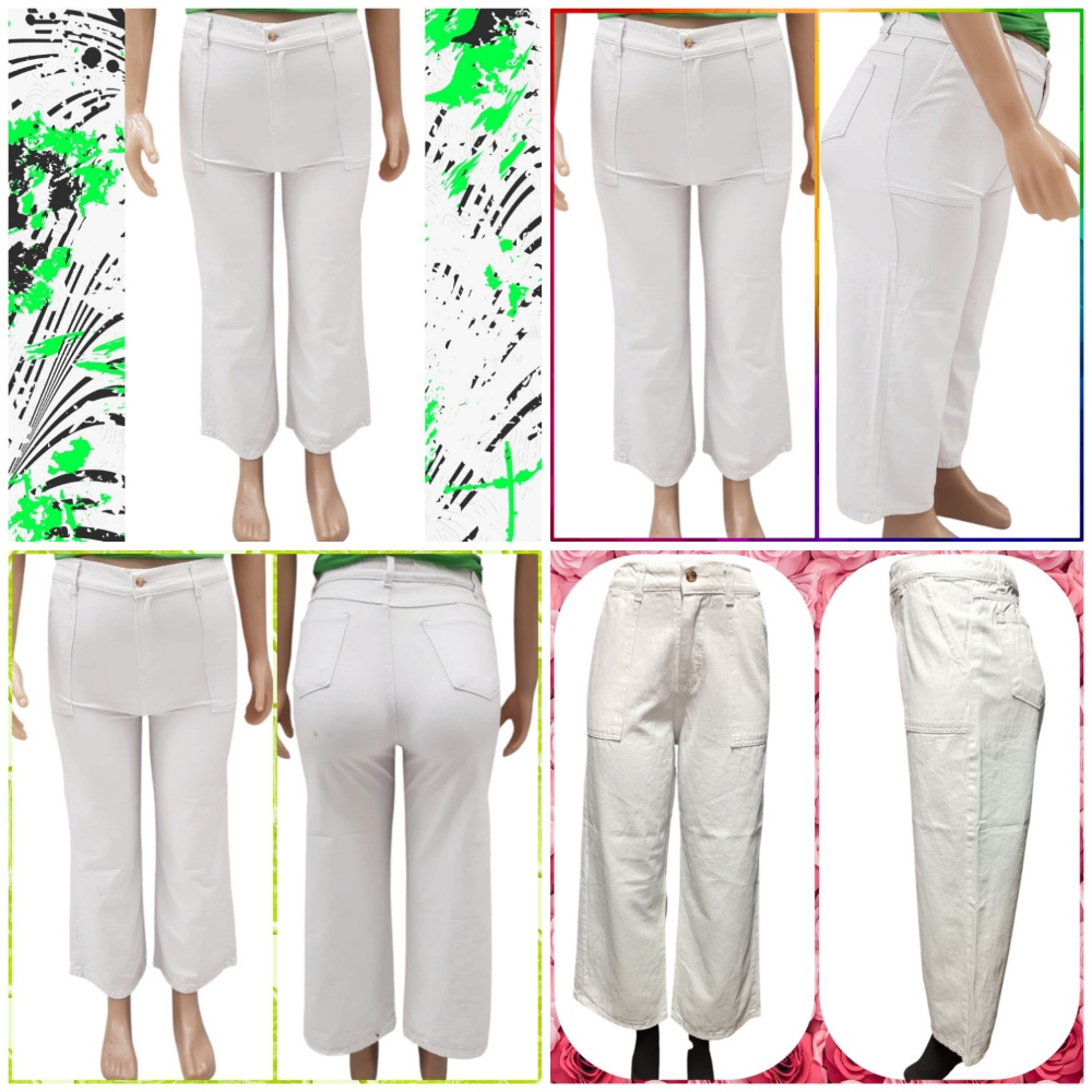 Tobilleros Wide Leg Rigido Jeans Blanco - Imagen 2