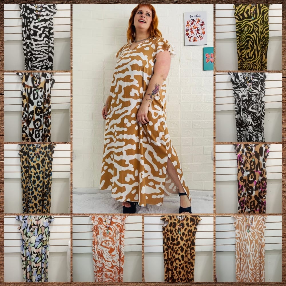 Vestido de Lino Estampado Divino - Imagen 3