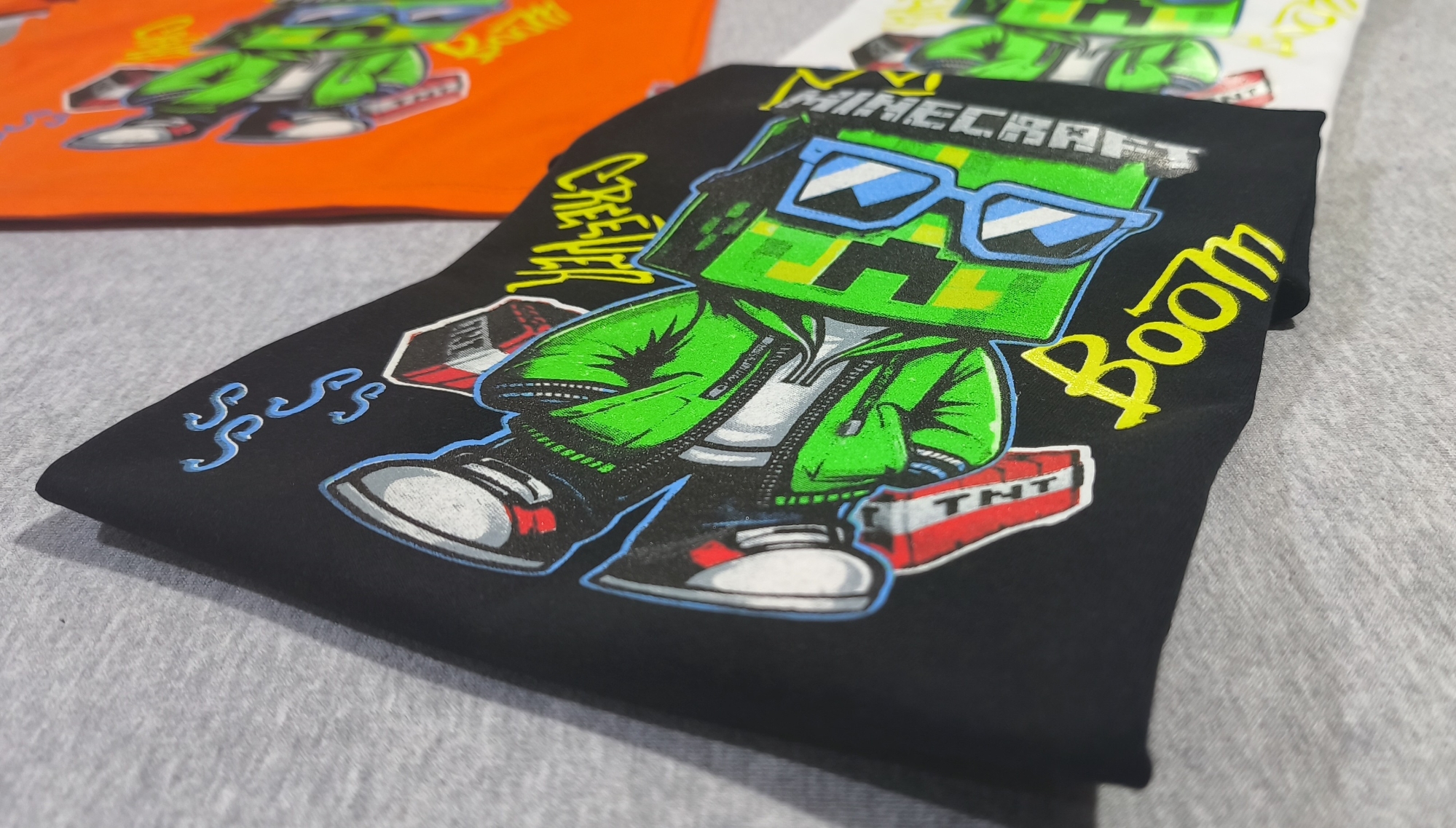 Remeras Minecraft Brillan en la Oscuridad 
algodón Peinadopremiun (no Cardado) - Imagen 3