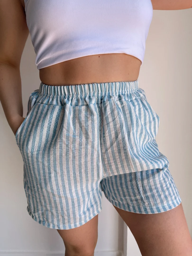 Short Rayado / Lino Rígido - Imagen 1