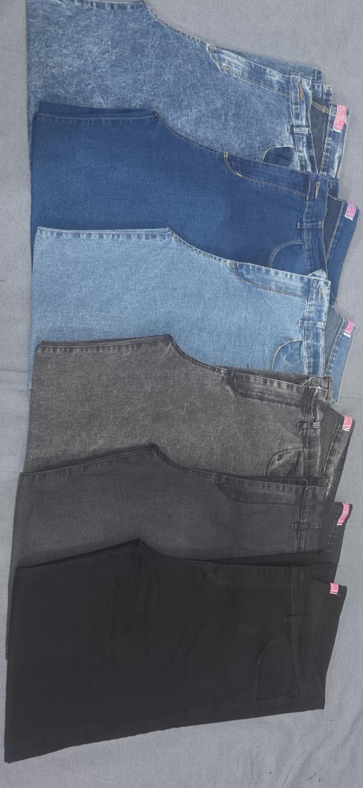 Jeans Wide Leg Elastizados Talle Especial Gris - Imagen 3